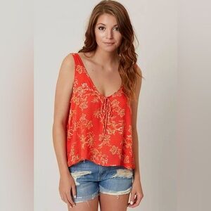 FREE PEOPLE INTIMATELY ORANGE V-NECK TANK SIZE L NEW WITHOUT TAGS